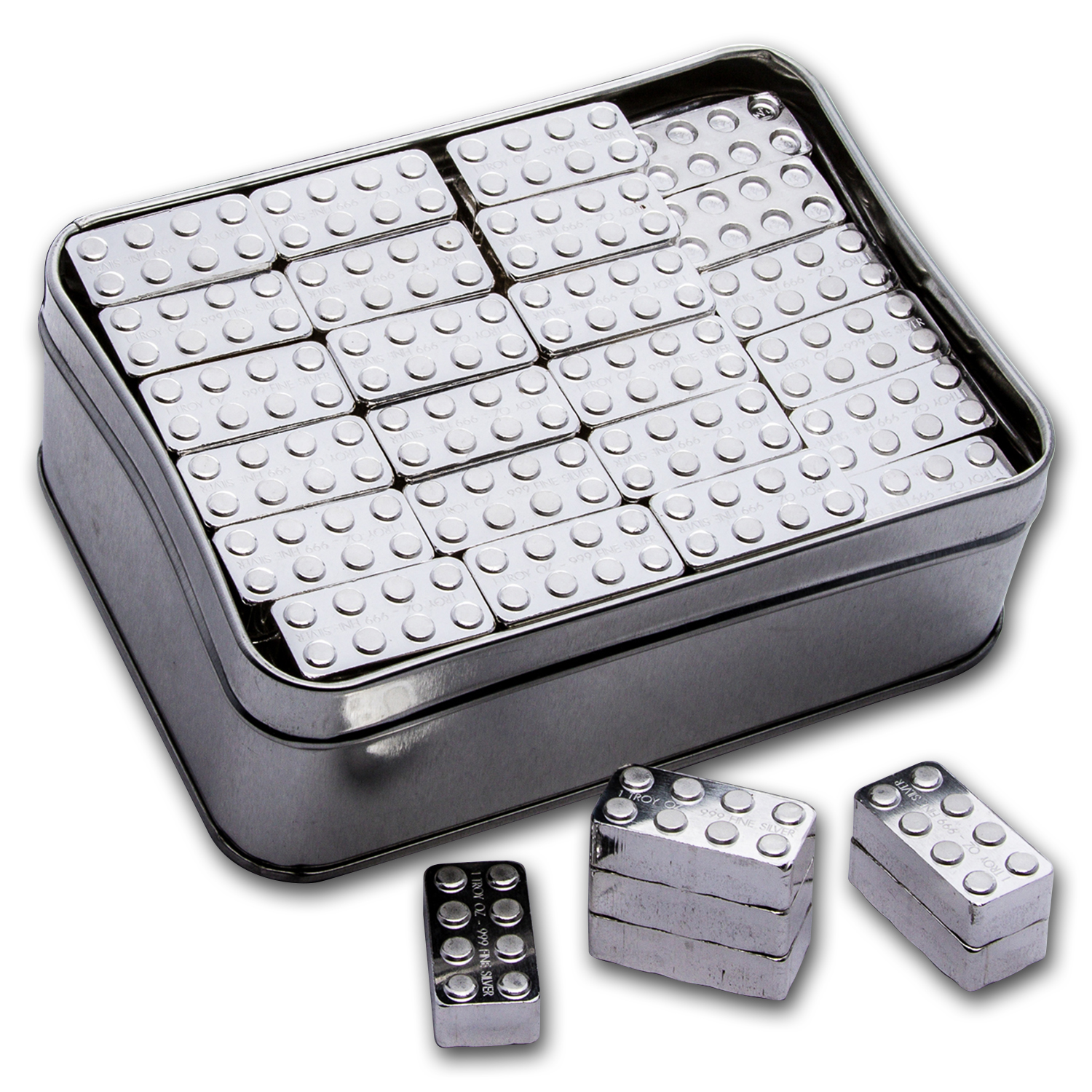 1 oz Silver Building Block Bars 120Piece Master Builder Pack SKU